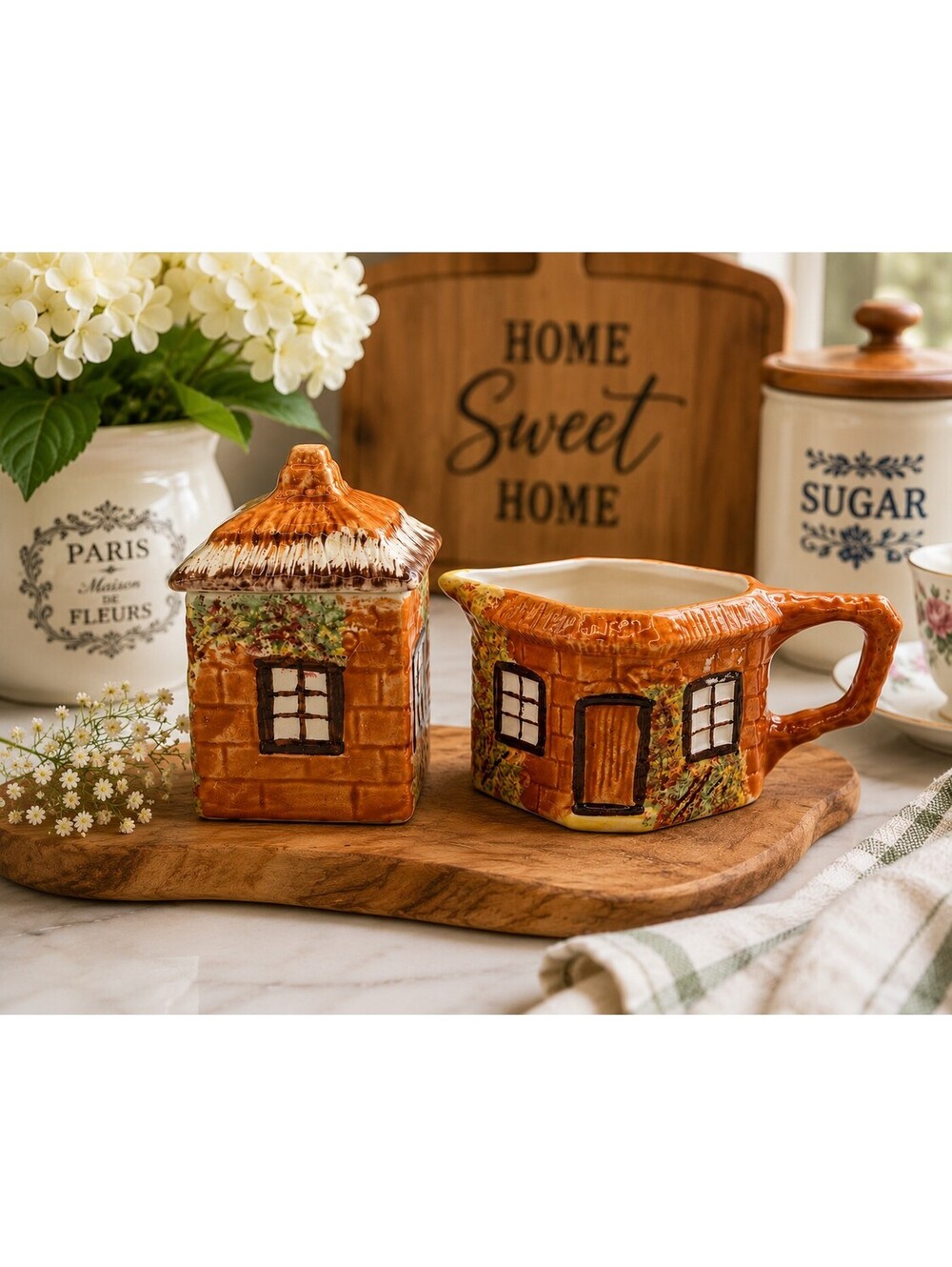 Vintage Price Kensington Cottage Ware Sugar Bowl & Creamer England